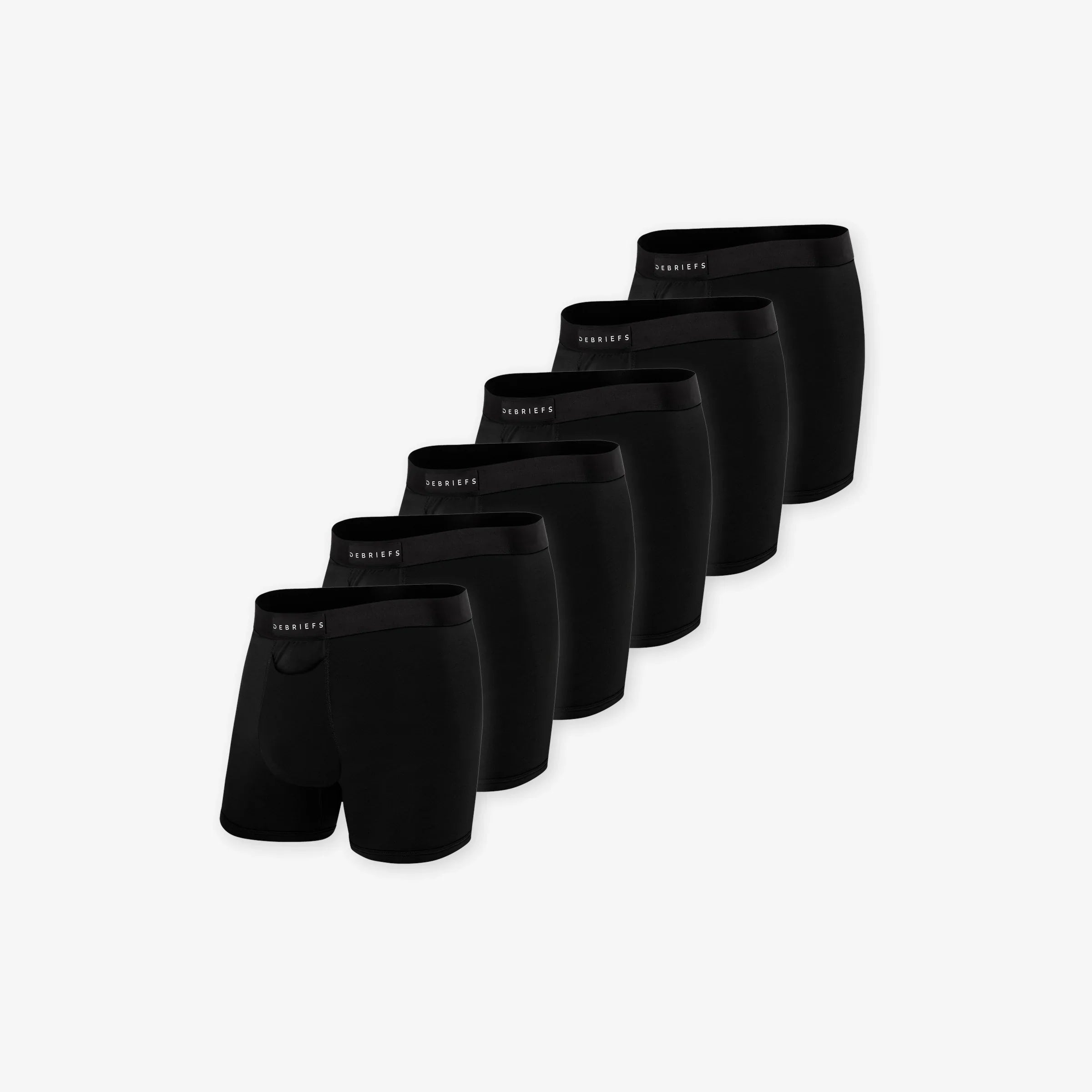 6 pack of men's boxer briefs underwear in black