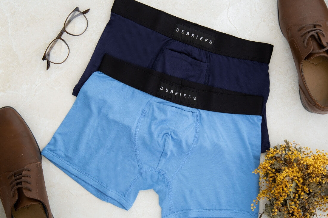 5 things to consider before buying mens underwear - 2 pairs of Debriefs underwear lying on a table