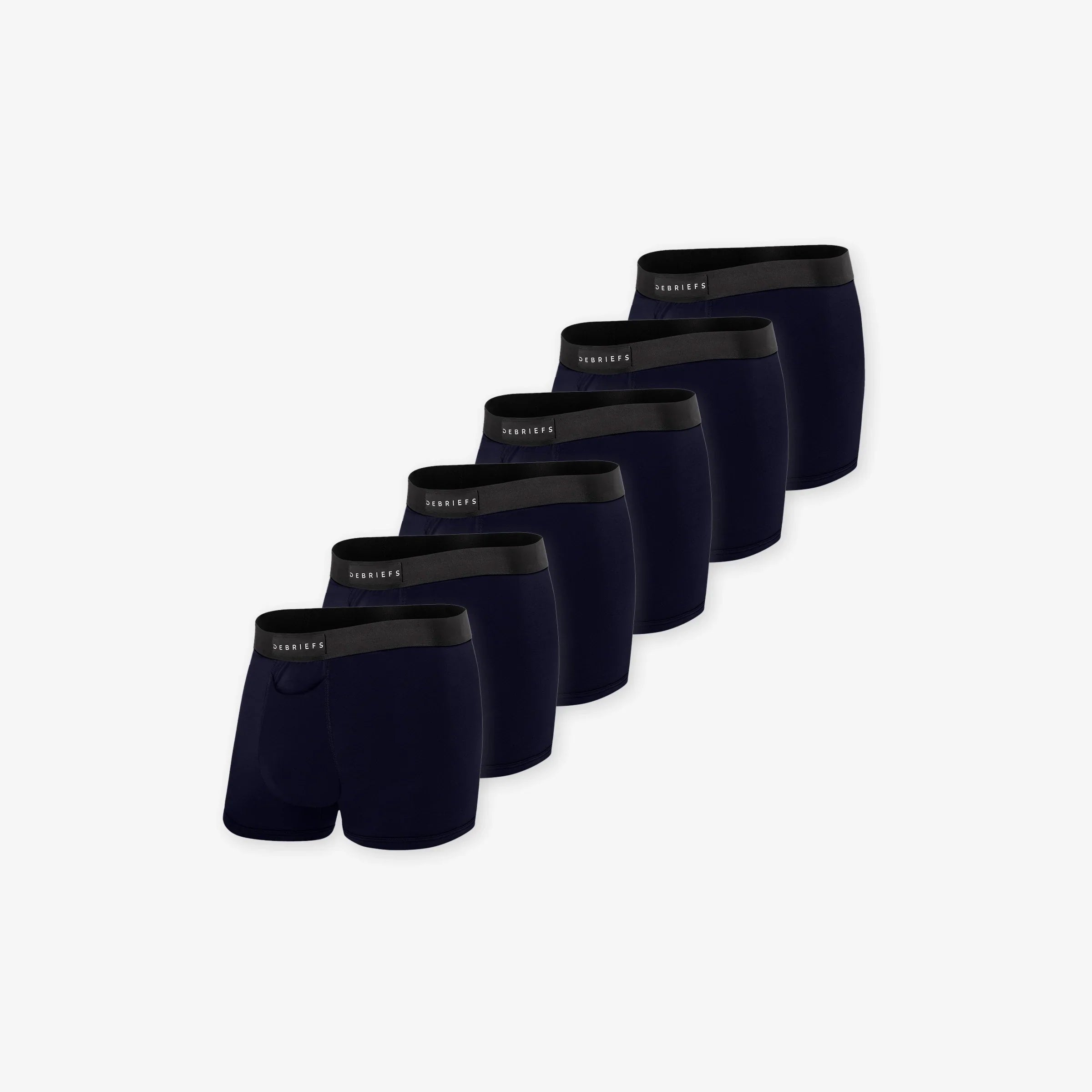 6 pack of men's trunks underwear in navy