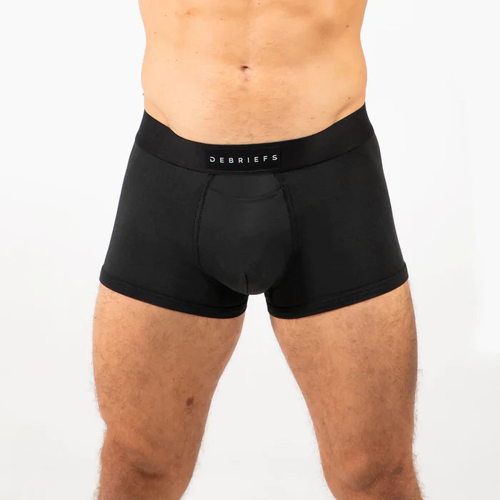 Man wearing black Debriefs trunks underwear