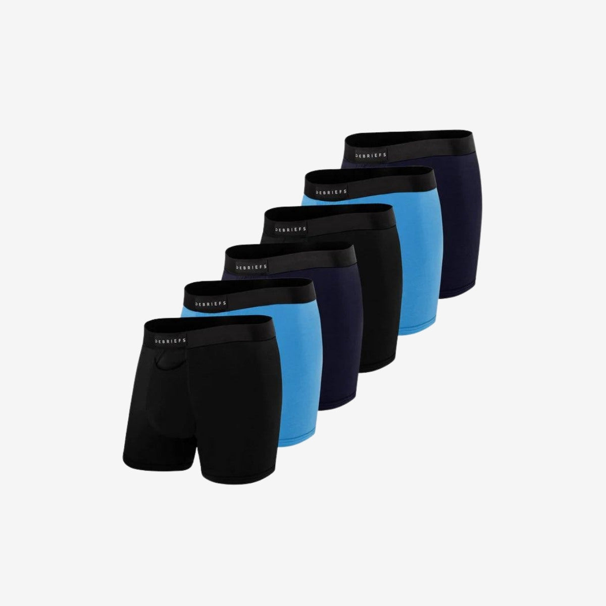 Mens Boxer Briefs Underwear Online 6 pack - Black Blue Navy
