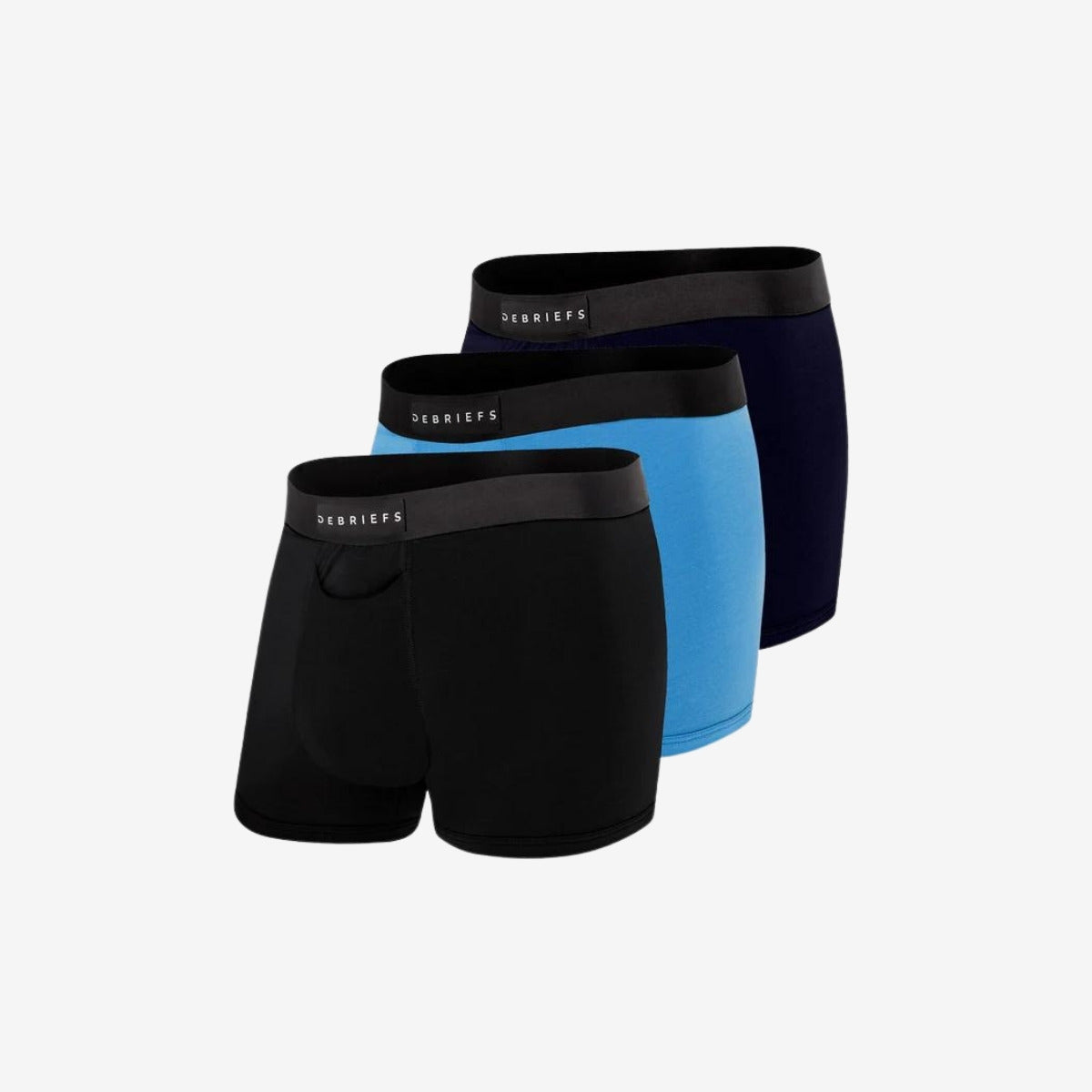 Mens Trunks Underwear Australia 3 Pack - Black Blue Navy