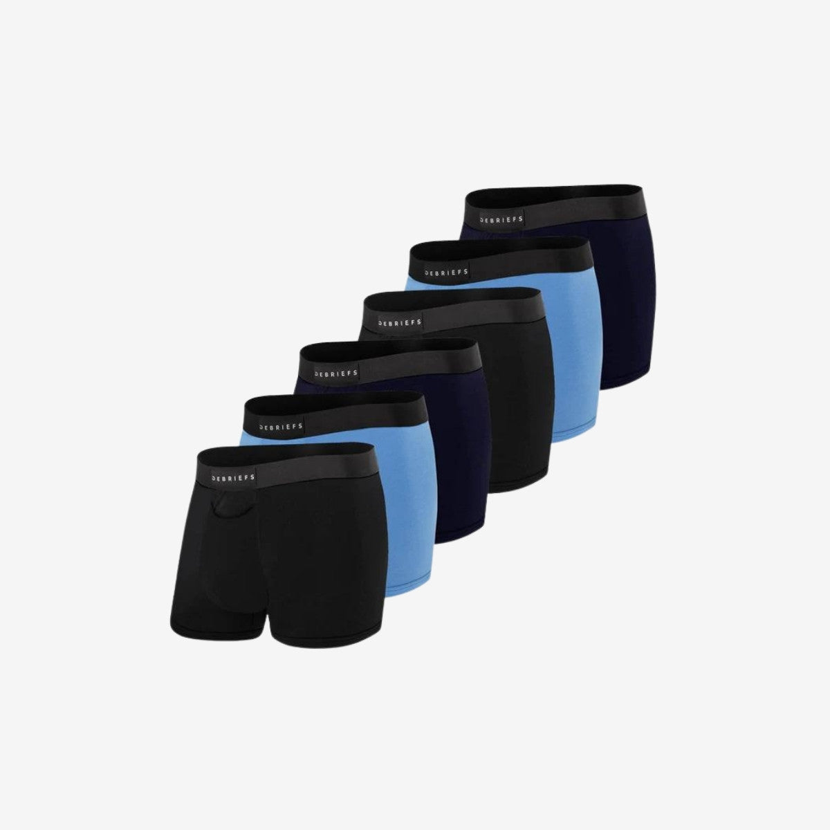 Debriefs men's underwear online trunks 6 pack - Black Blue Navy